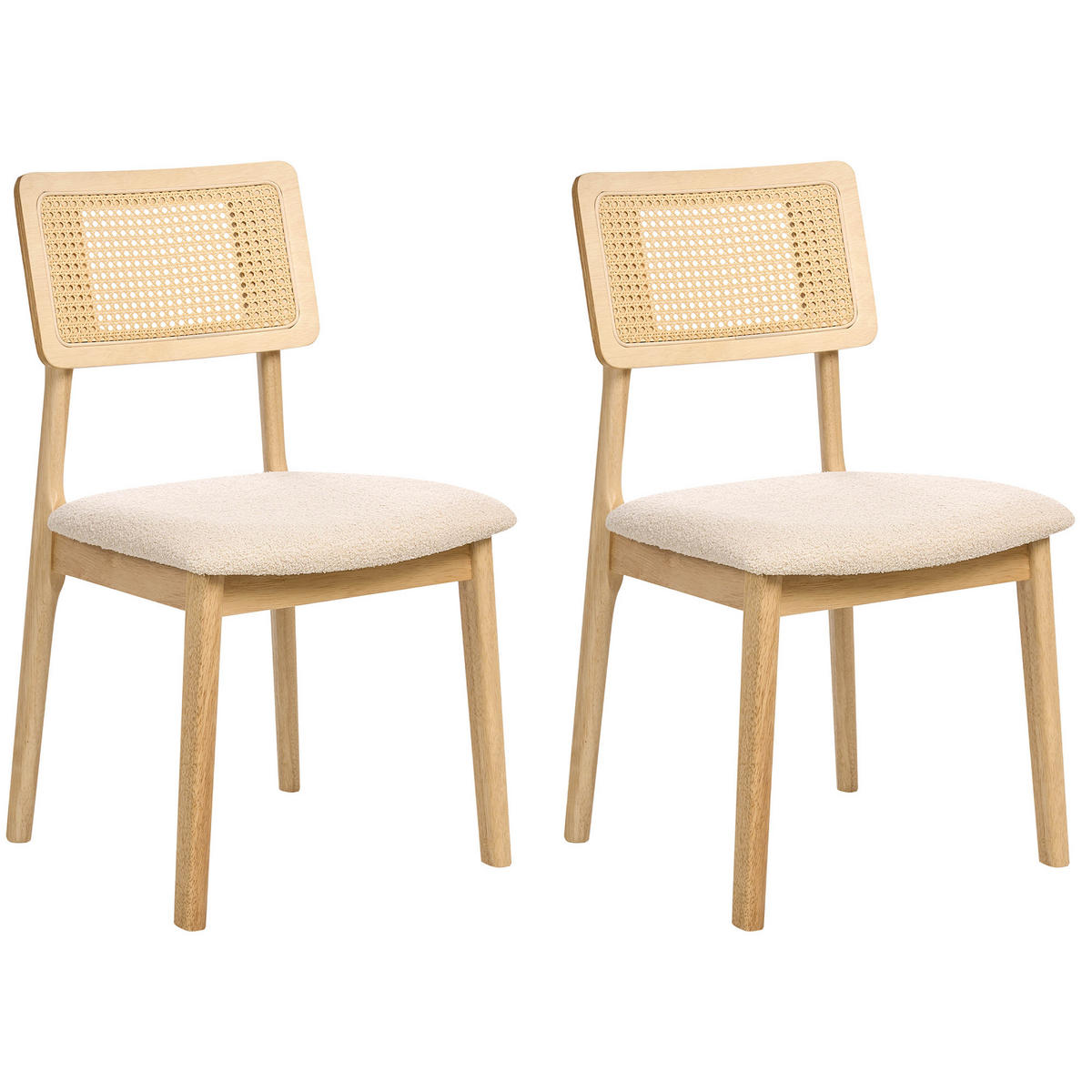 ESSZIMMERSTUHL 2er-Set Hellbraun Embar - Hellbraun, Textil (50/86/52cm) - Beliani