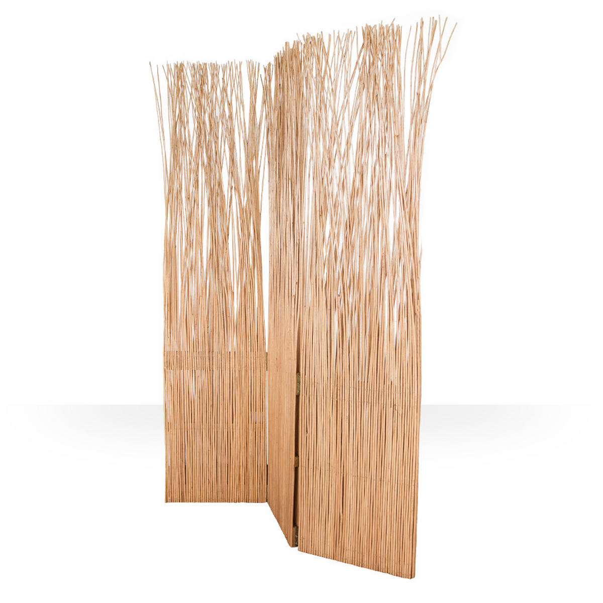 PARAVENT 3-tlg. 120/170 cm Hellbraun Weide - Hellbraun, Naturmaterialien (120/170/3cm) - Homestyle4u