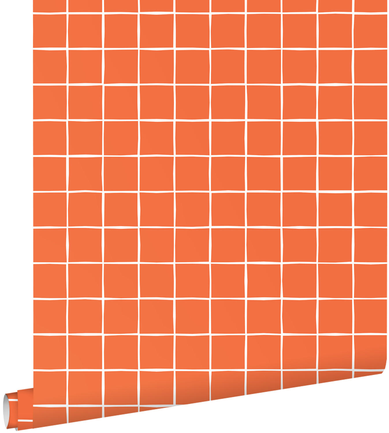 TAPETE Karomuster 50 x 900 cm - Orange, Papier (50/900cm) - ESTAhome