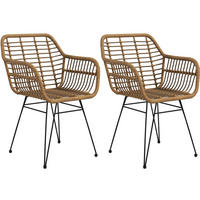 ESSSTUHL 2er-Set Boho 56 x 60 x 79 cm Braun - Braun, Metall (60/79/56cm) - Meubliv