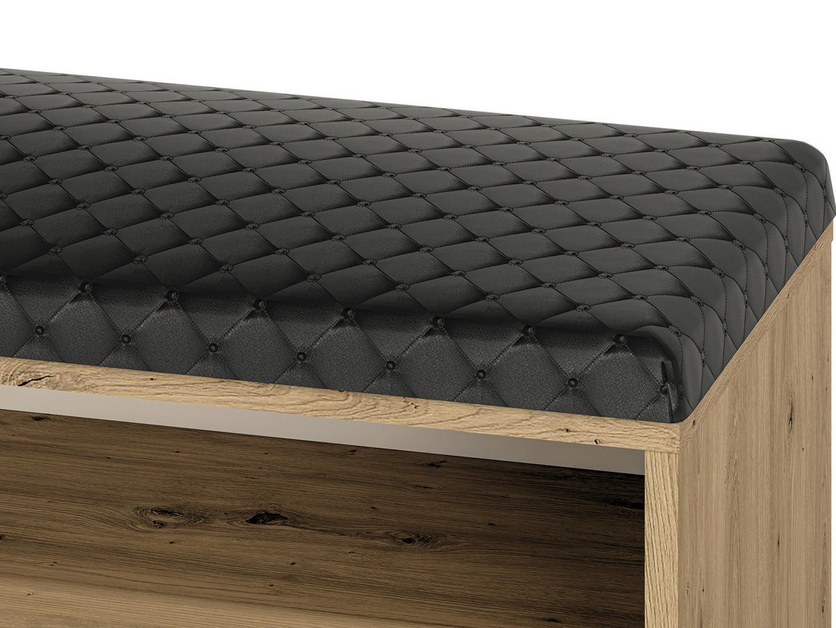 SITZBANK Nevio Artisan Eiche / schwarz 105 / 34 / 55cm - Schwarz/Eiche Artisan, Holz/Holzwerkstoff (105/55/34cm) - Feldmann-Wohnen