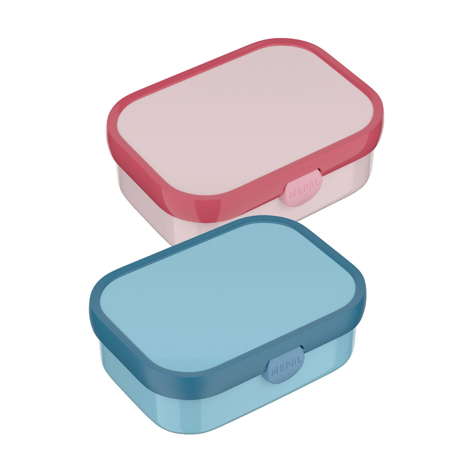 BROTDOSEN MIT EINSATZ & GABEL Campus Cool Blue & Cool Pink 700 ml 2er Set - Blau/Pink, Kunststoff (13.2/6.1/17.8cm) - Mepal