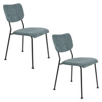 ESSZIMMERSTUHL Benson Grau/ Blau - 2 er Set - Grau, Textil (47/81/56cm) - Zuiver