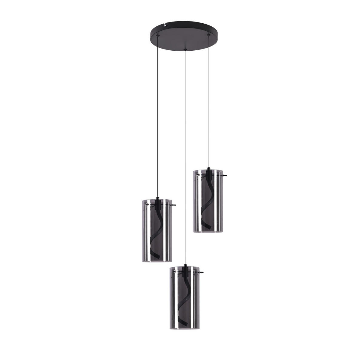 LED PENDELLEUCHTE Alistair 25/25/150 cm - Schwarz, Glas (25/25/150cm) - ZMH
