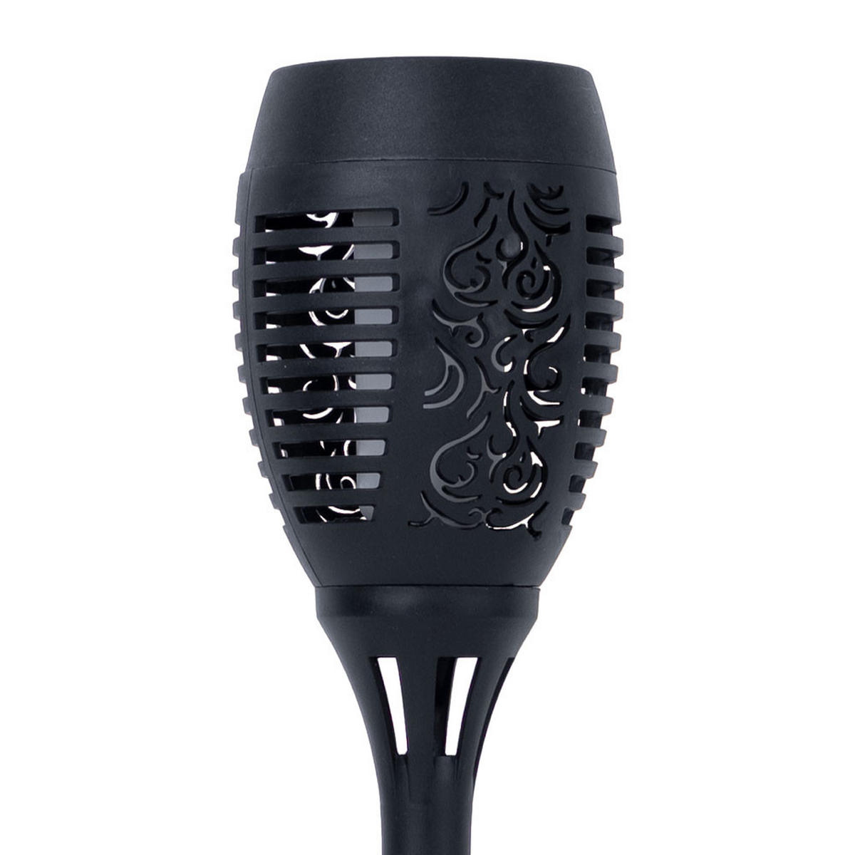 LED AUSSENLEUCHTE Solar Fackel Schwarz 2er Set - Schwarz, Kunststoff (9.5/50/9.5cm)