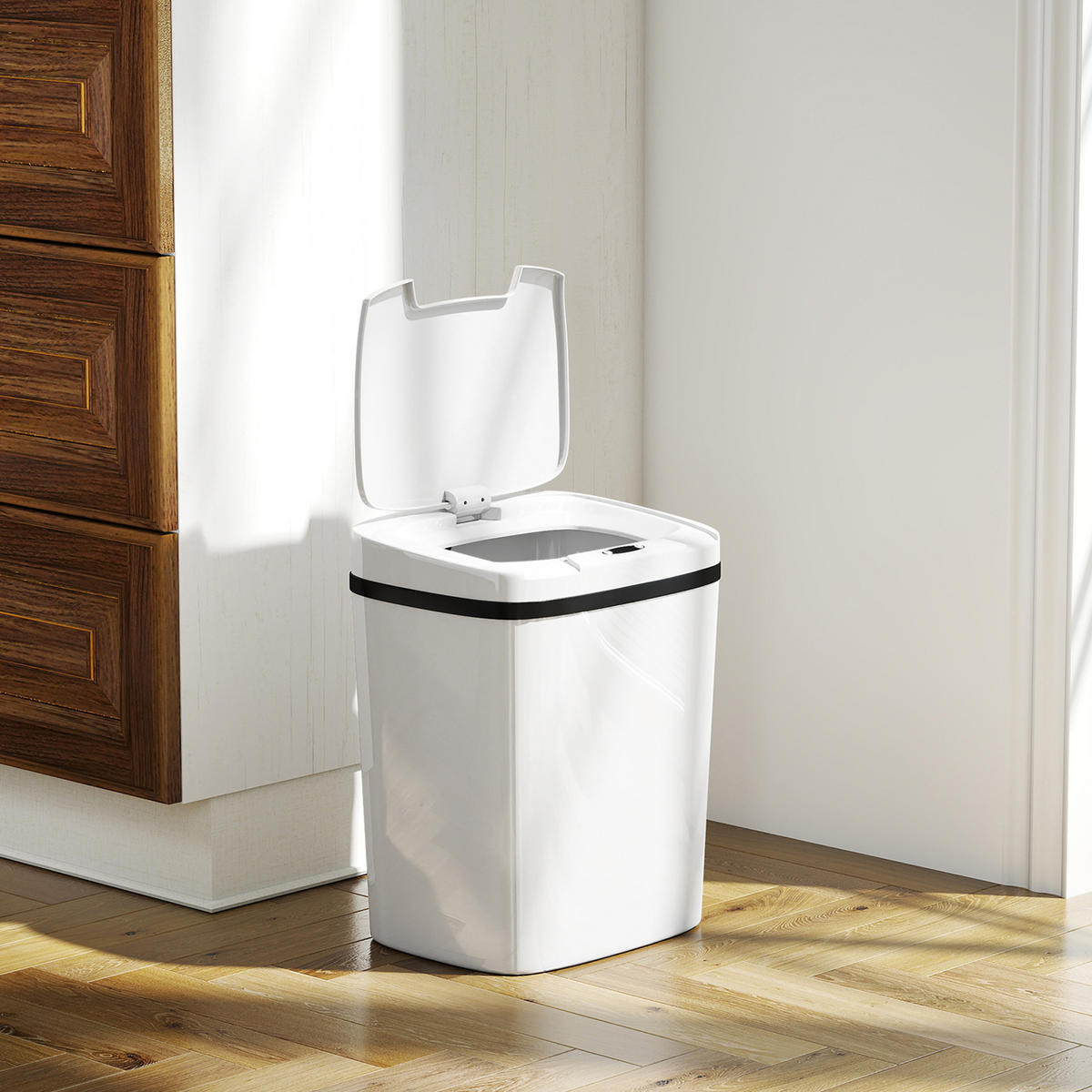 ABFALLEIMER Weiß 1 Stück - Weiß, Kunststoff (21.4/33.5/27.6cm) - GiPP