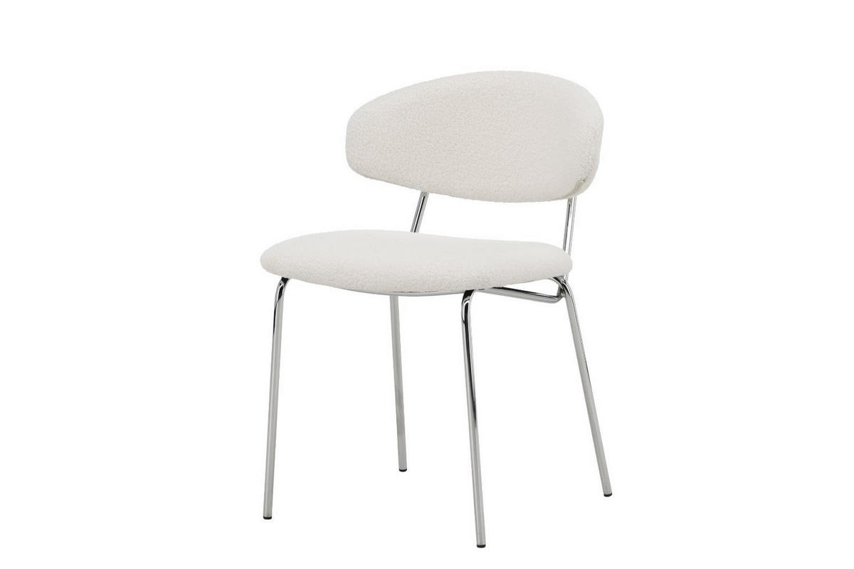 ESSZIMMERSTUHL, Chico, Weiß, Metall / Stoff, 50 x 59 x 79 cm - Weiß, Textil/Metall (50/79/59cm) - ebuy24