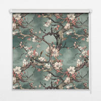 VNÚTORNÁ roleta - okenná roleta - roleta - 60x140 cm - Kvety na strome - sivá, plast (60/140/0.5cm) - TULUP