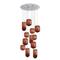 GALERIELEUCHTE Velo 12-flammig Braun Ø 18/20/25cm - Braun/Weiß, Glas (25/25/27cm) - s.luce