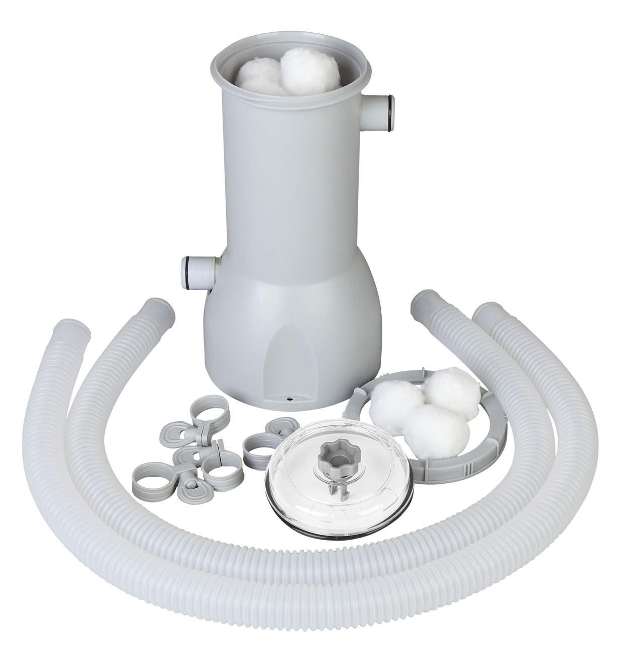 POOLFILTERSYSTEM für Filterballs System 90W - Grau, Kunststoff (24/38/24cm) - Swim & Fun 