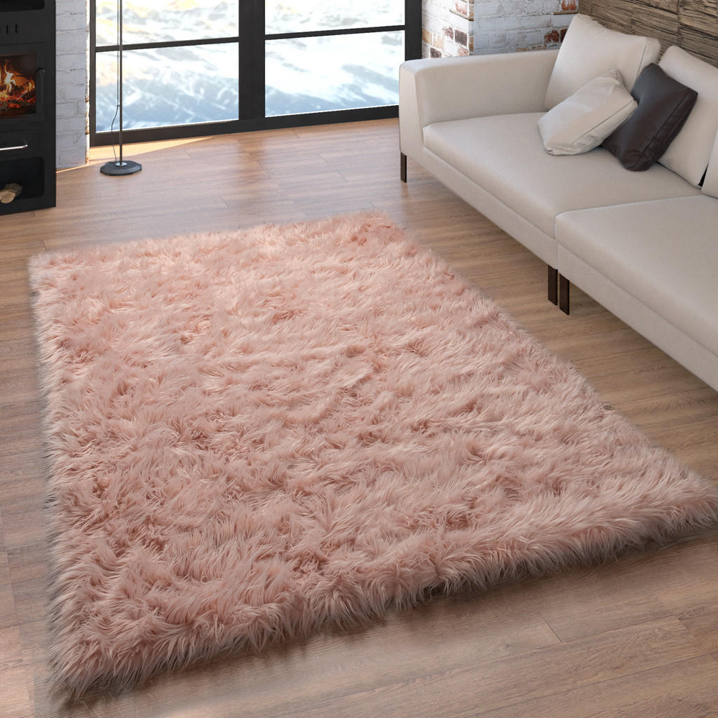 Thumbnail - Paco Home Hochflorteppich, Roségold, Textil, Rechteckig, 120x170 cm, strapazierfähig, für Fußbodenheizung geeignet, Tepp...