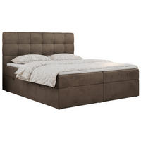 BOXBETT ERNI 120/200 - Braun Velvet - H3 - Braun, Holz/Textil (120/200cm) - MKS
