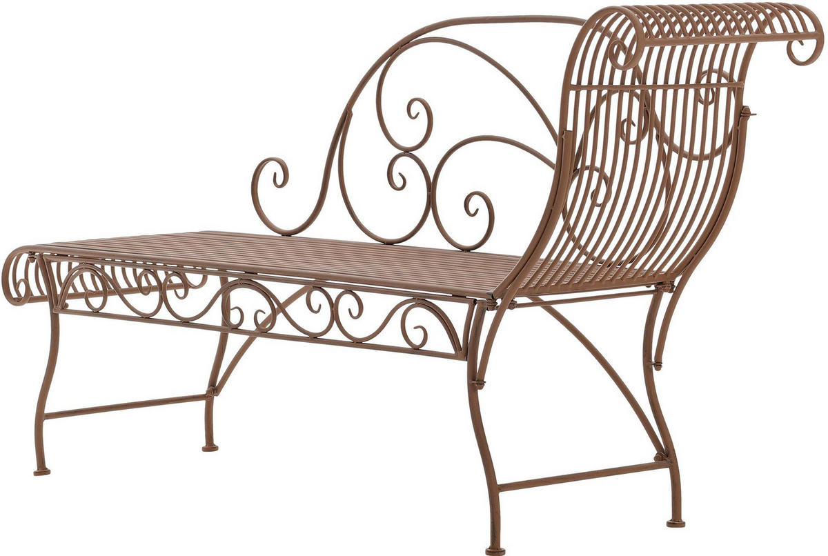GARTENLIEGE Metall antik braun - Braun, Metall (156/78/46cm) - CLP