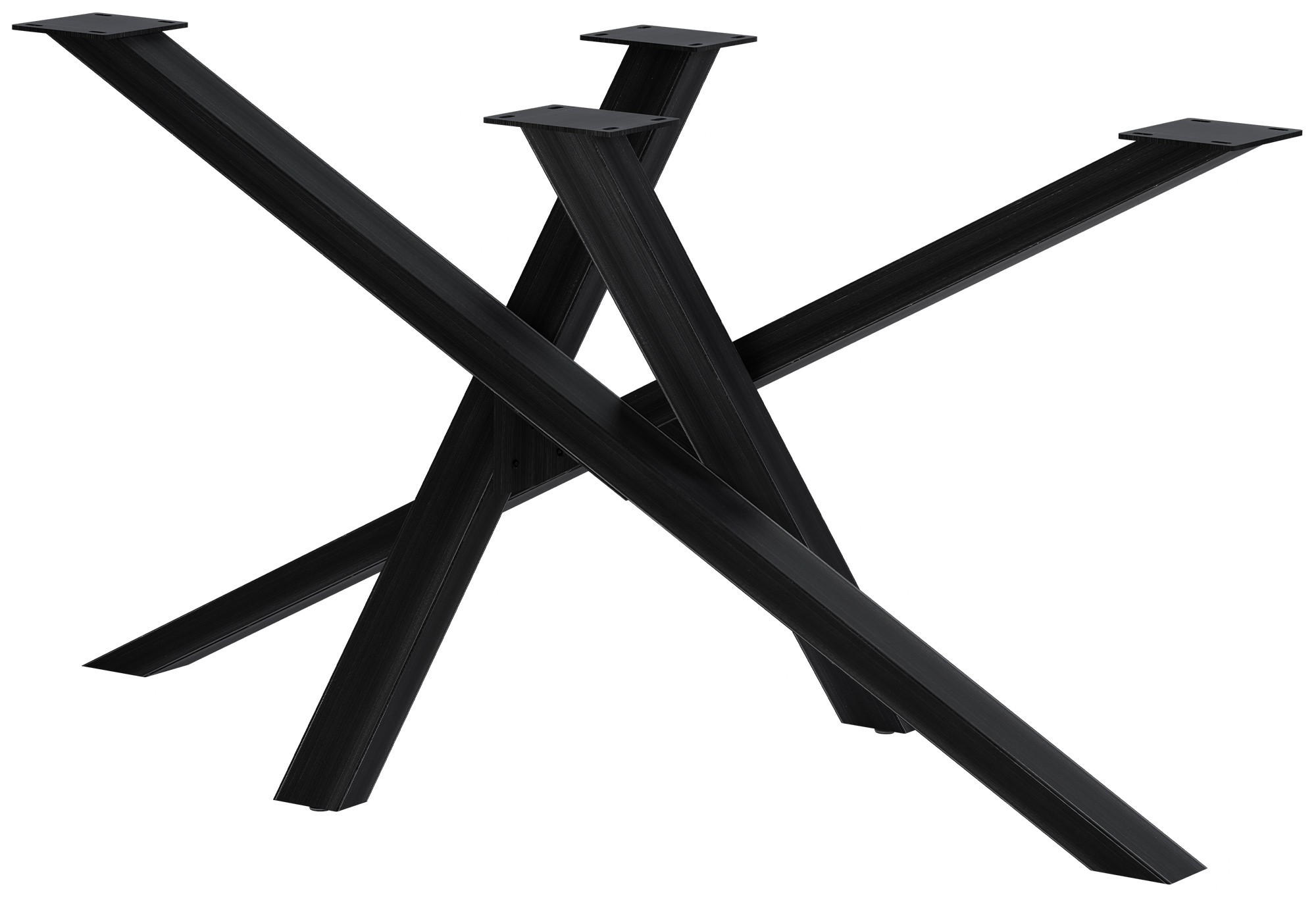 TISCHBEIN eckig 140/70/72 cm Metall Antik Schwarz - Schwarz, Metall (140/72/70cm) - CLP