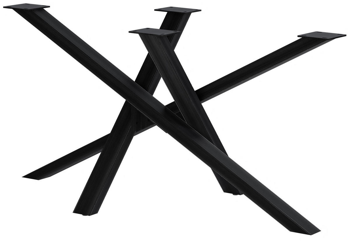 TISCHBEIN eckig 140/70/72 cm Metall Antik Schwarz - Schwarz, Metall (140/72/70cm) - CLP