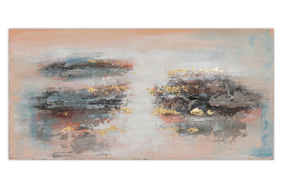 ACRYLBILD HANDGEMALT 120/60 cm - Beige/Grau, Holz/Textil (2/60cm) - KUNSTLOFT
