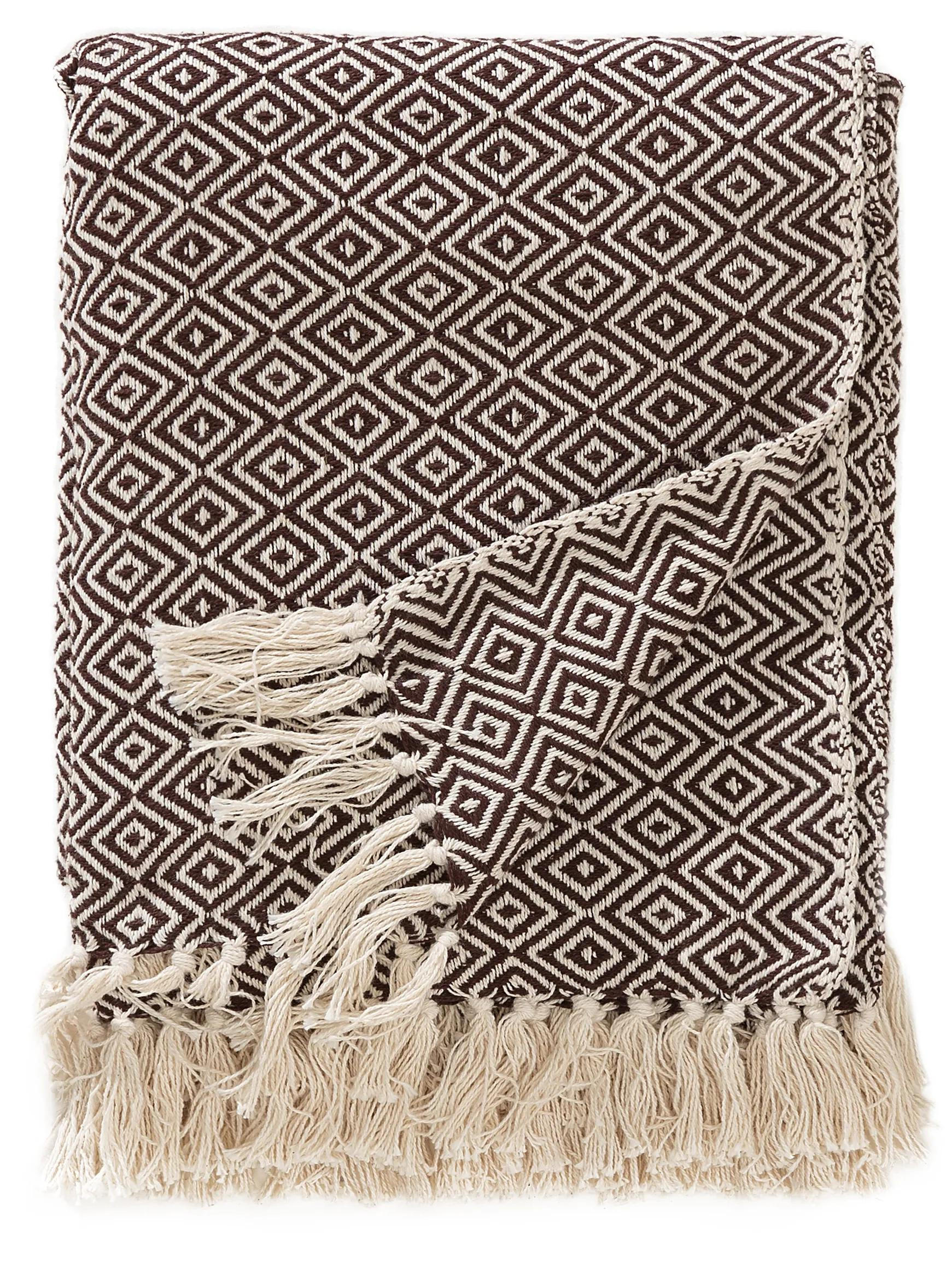 BAUMWOLLDECKE Jasmin Braun 125x150 cm - Braun, Textil (125/150cm) - benuta Nest