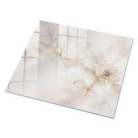 GLASPLATTE 80x60 cm – ätherische Blüten - Beige, Glas (0.4/80/60cm) - ArtPrintCave