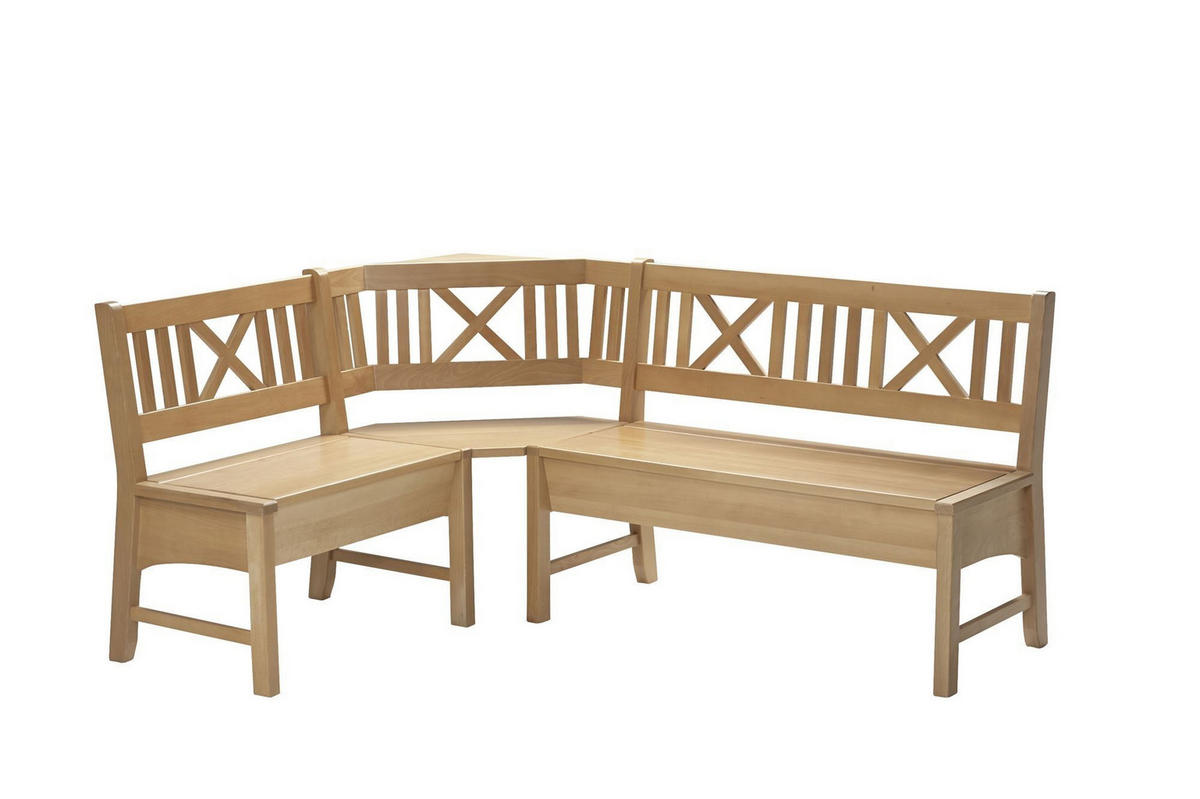 ECKBANK Deborah 135 x 204 x 87 Massivholz Buche lackiert - Buchefarben, Holz (135/204cm) - 58aufmkessel