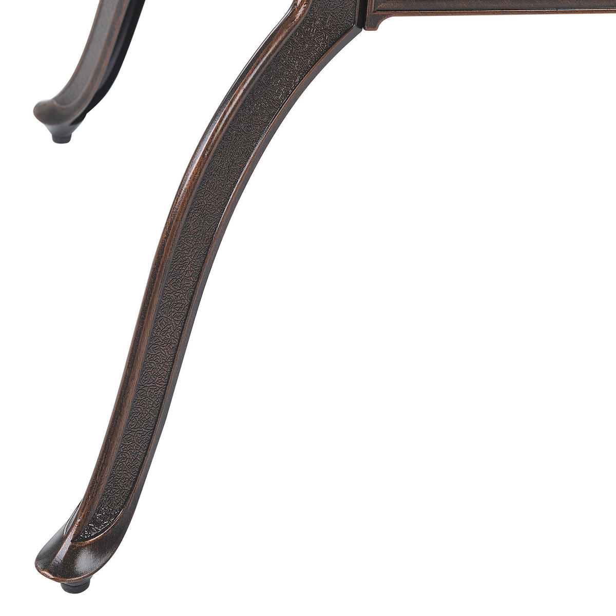 GARTENMÖBEL SET 4-Sitzer Aluminium dunkelbraun Salento - Beige/Braun, Metall - Beliani
