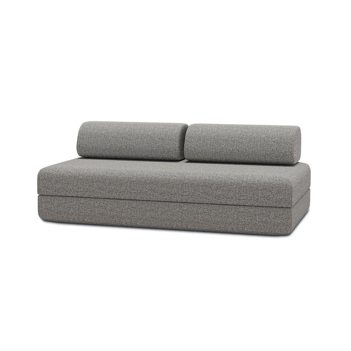 2-3-SITZER-SCHLAFSOFA aus grauem Tweed - Grau, Textil (95/70.5/190cm) - Kimo