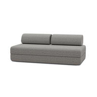 2-3-SITZER-SCHLAFSOFA aus grauem Tweed - Grau, Textil (95/70.5/190cm) - Kimo