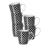 HENKELBECHER Takeo Swing schwarz-weiß 350 ml 6er Set - Schwarz/Weiß, Keramik (0.35L) - Ritzenhoff Breker