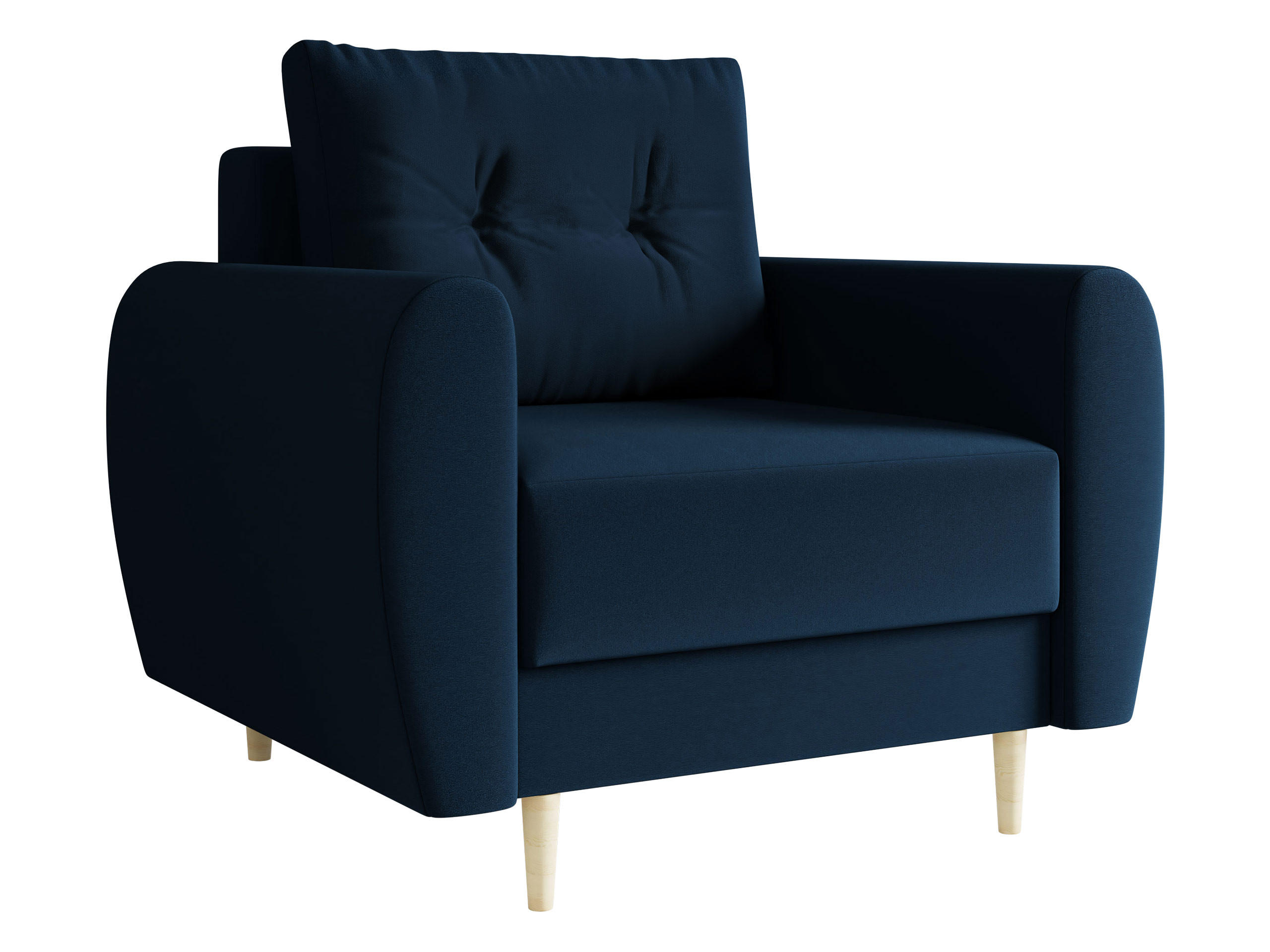 SESSEL Palermo - Blau/Naturfarben, Holz/Textil (104/95/82cm) - MIRJAN24