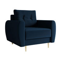 SESSEL Palermo - Blau/Naturfarben, Holz/Textil (104/95/82cm) - MIRJAN24