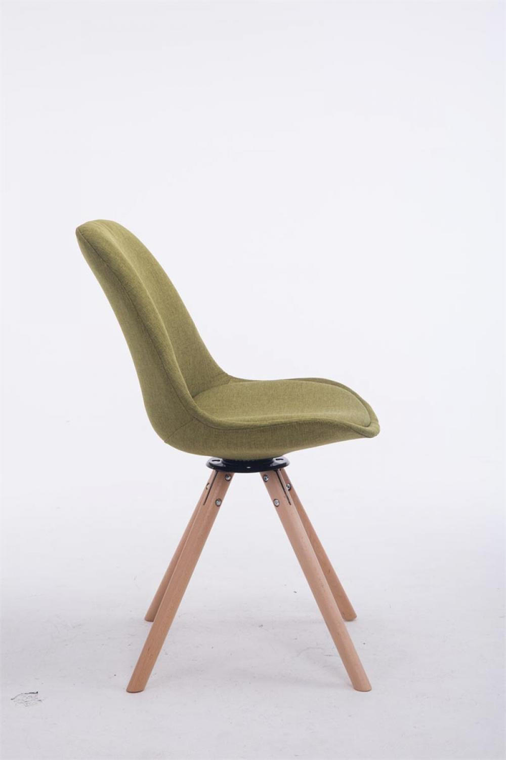 BESUCHERSTUHL Stoff grün - Eukalyptusholzfarben/Grün, Holz/Textil (48/84/56cm) - CLP