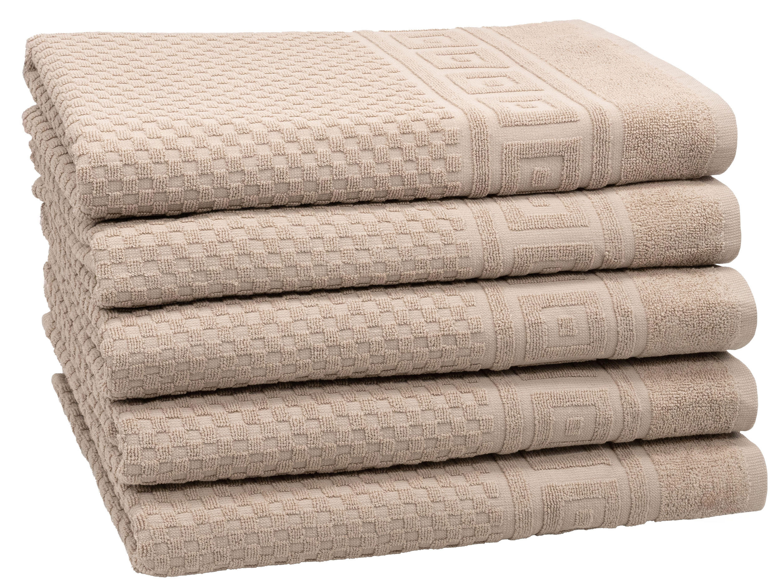 DUSCHTÜCHER, 5er-Set, 70x140 cm, 100% Baumwolle, Beige - Cappuccino, Textil (70/140cm) - Zollner