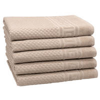 DUSCHTÜCHER, 5er-Set, 70x140 cm, 100% Baumwolle, Beige - Cappuccino, Textil (70/140cm) - Zollner