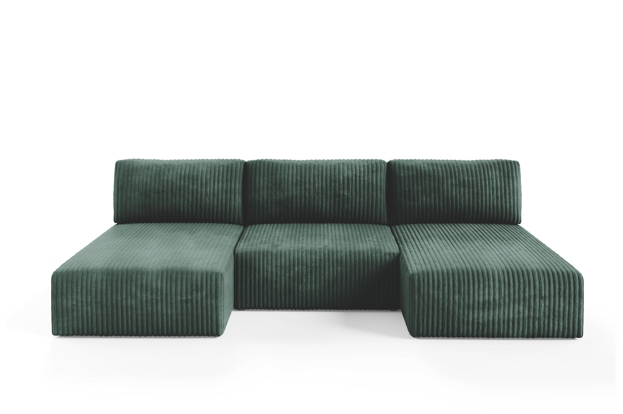 WOHNLANDSCHAFT Natalia - Grün, Holzwerkstoff/Textil (304/85/149cm) - Fun Möbel