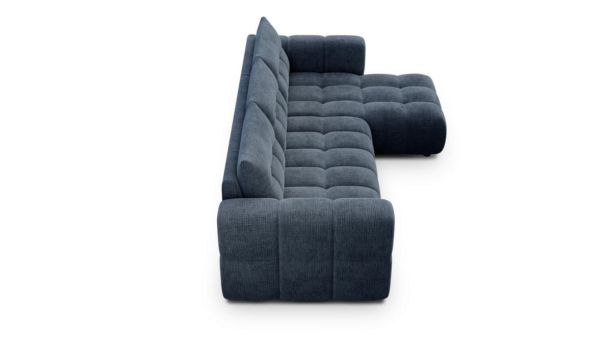 ECKSOFA CLOUDI 4-Sitzer rechts, marineblau - Blau/Schwarz, Holz/Textil (294/160cm) - Courtois Laville