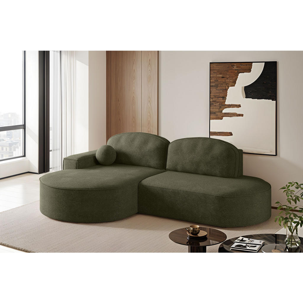 Thumbnail - Kaiser Möbel Ecksofa, Grün, Holz, L-Form, Ottomane links, Ottomane rechts,L-Form, 278x179 cm, Wohnzimmer, Sofas & Couche...