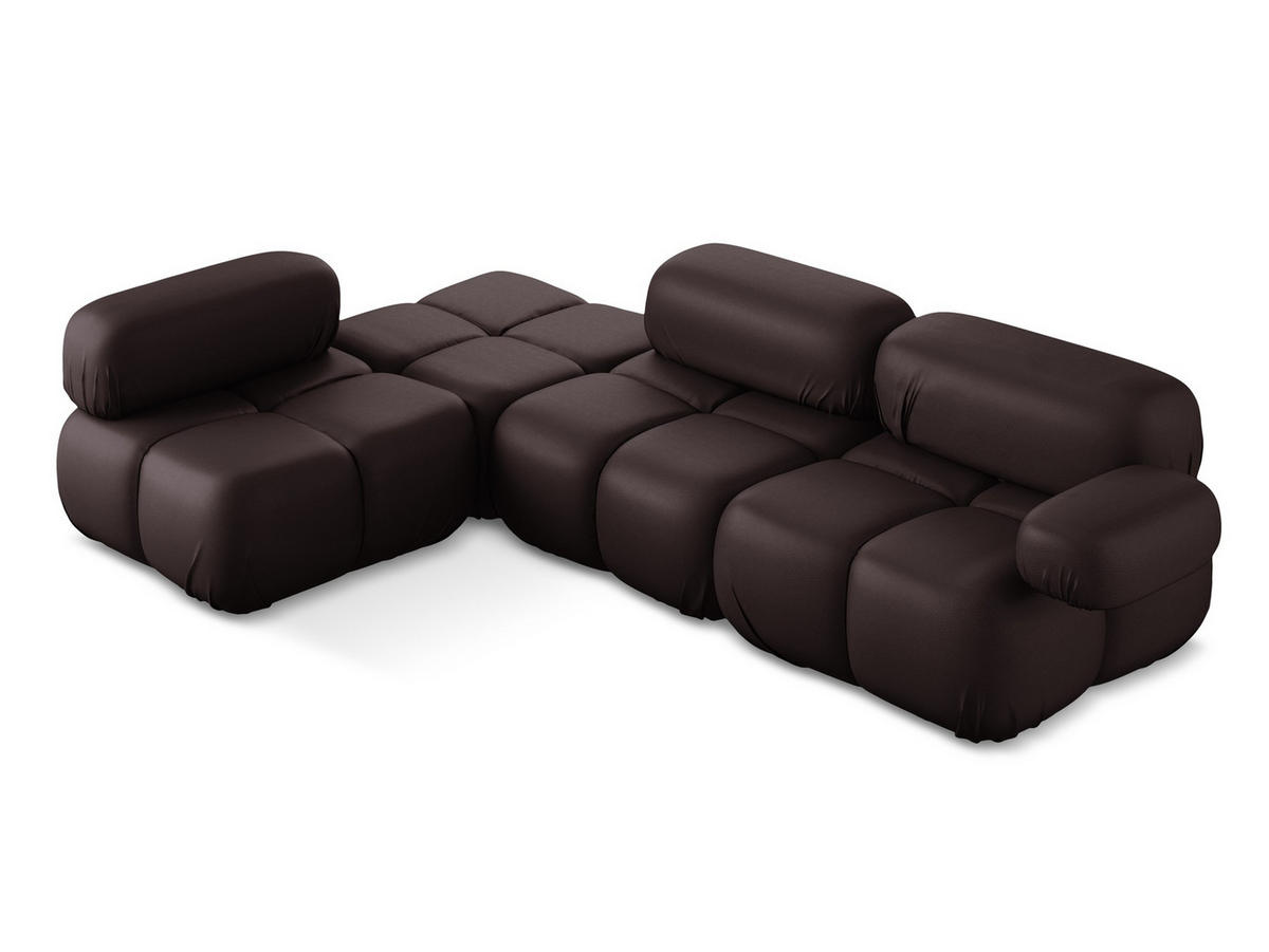 ECKSOFA Links Kunstleder Violett - Blau/Pflaume, Leder/Kunststoff (190/285cm) - Makamii