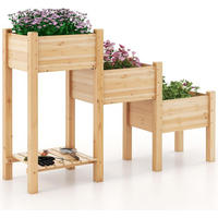 VYSOKÝ ZÁHON drevený - farba jablone, drevo (43/104/161cm) - COSTWAY