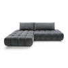 ECKSOFA GARDA Grau Chenille mit Schlaffunktion - Grau, Holz (280/131cm) - MASSENO