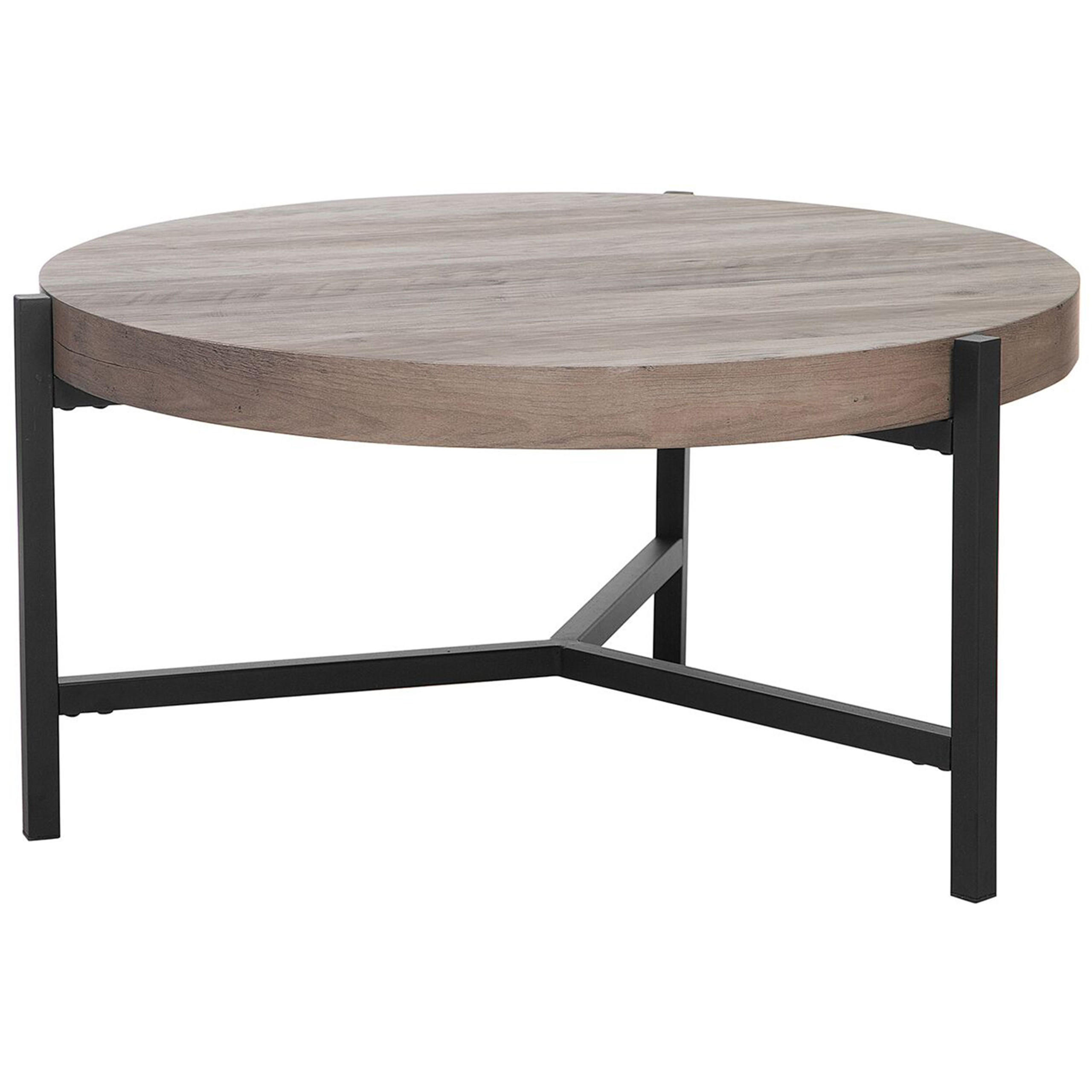 KONFERENČNÍ STOLEK světlejší Odstín dřeva 70 cm Bonita - černá/šedohnědá, kompozitní dřevo (70/70/42cm) - Beliani
