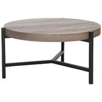 KONFERENČNÍ STOLEK světlejší Odstín dřeva 70 cm Bonita - černá/šedohnědá, kompozitní dřevo (70/70/42cm) - Beliani