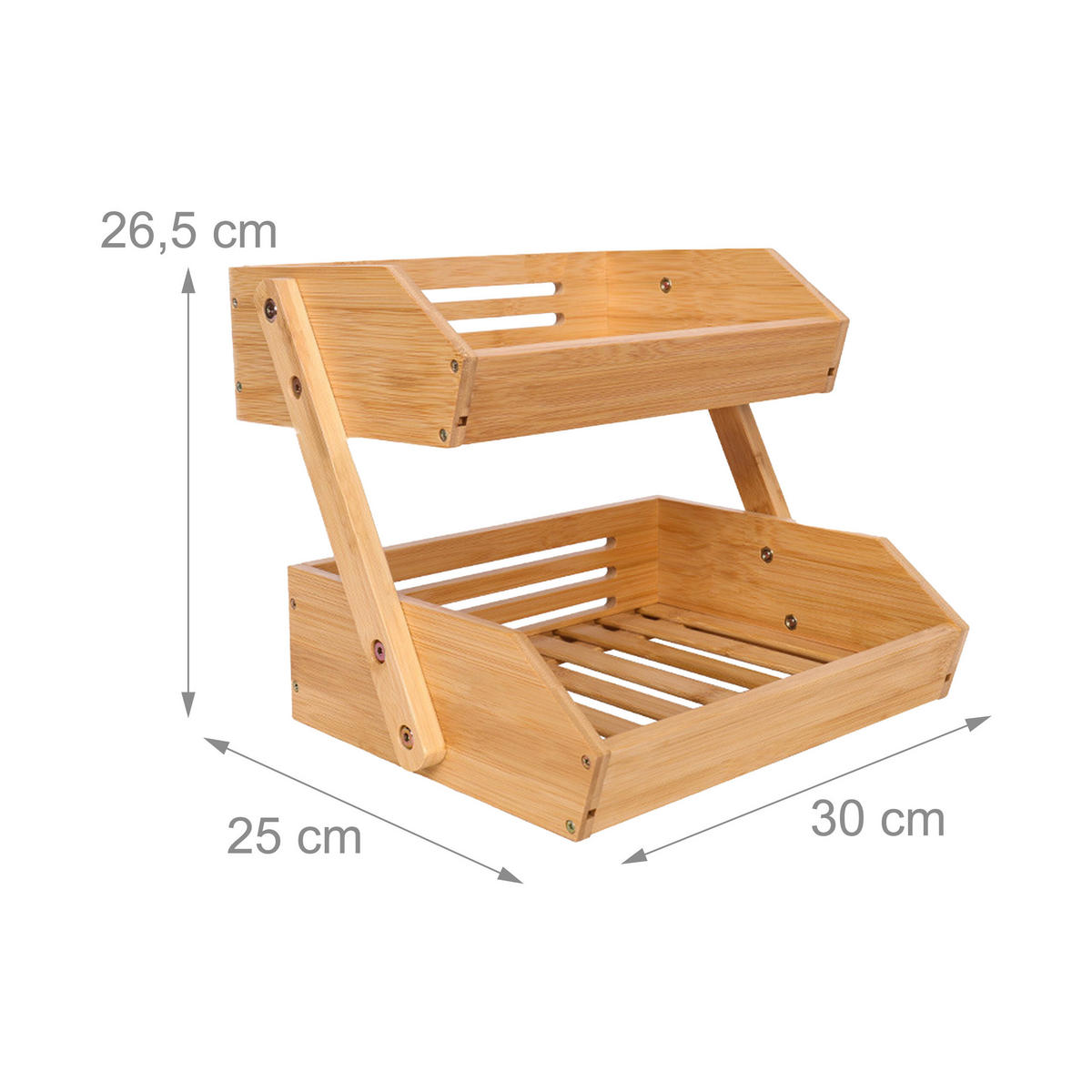 OBSTETAGERE - Braun, Holz/Metall (26.5cm) - Relaxdays