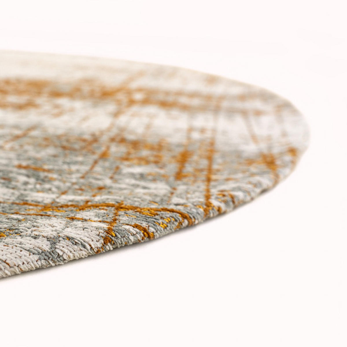 TEPPICH Columbus Gold Mad Men Griff 240/240 cm - Gelb, Textil (240/240cm) - Louis De Poortere