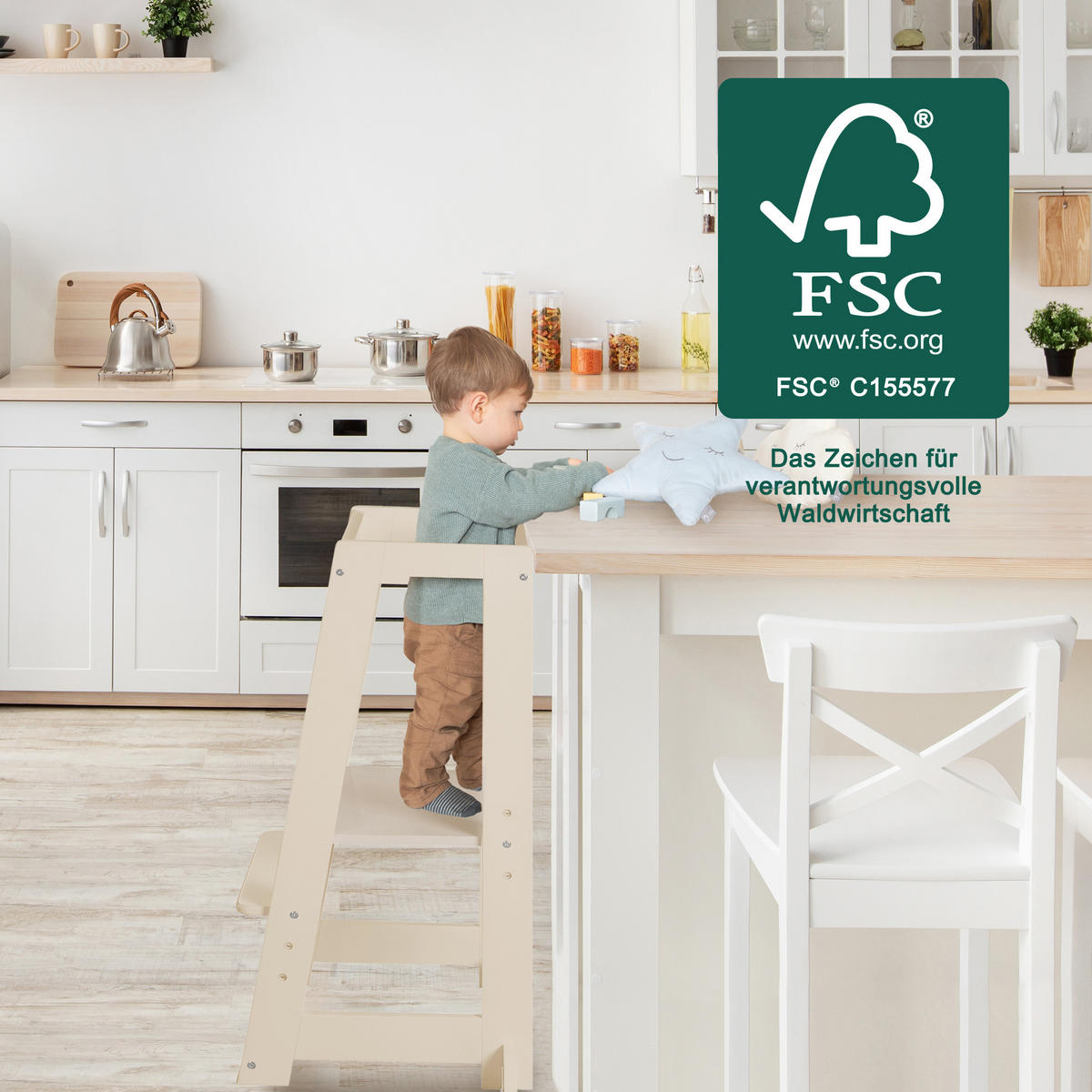 LERNTURM cashmere - Kaschmir, Holzwerkstoff (39.5/88/42cm) - Roba