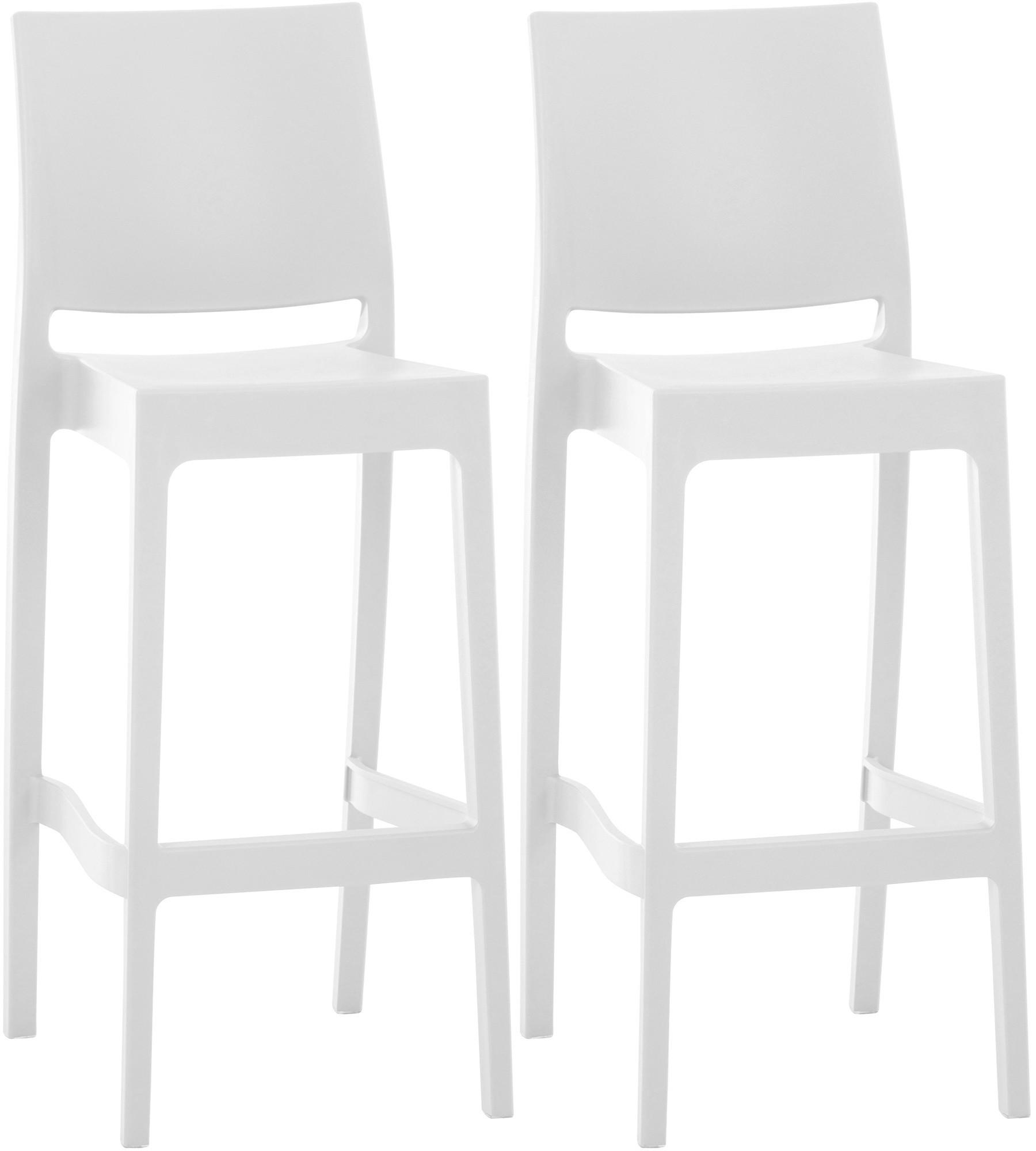 BARHOCKER 2er Set Kunststoff weiß - Weiß, Kunststoff (45/105/51cm) - CLP