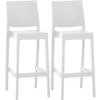 BARHOCKER 2er Set Kunststoff weiß - Weiß, Kunststoff (45/105/51cm) - CLP