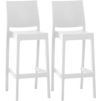 BARHOCKER 2er Set Kunststoff weiß - Weiß, Kunststoff (45/105/51cm) - CLP