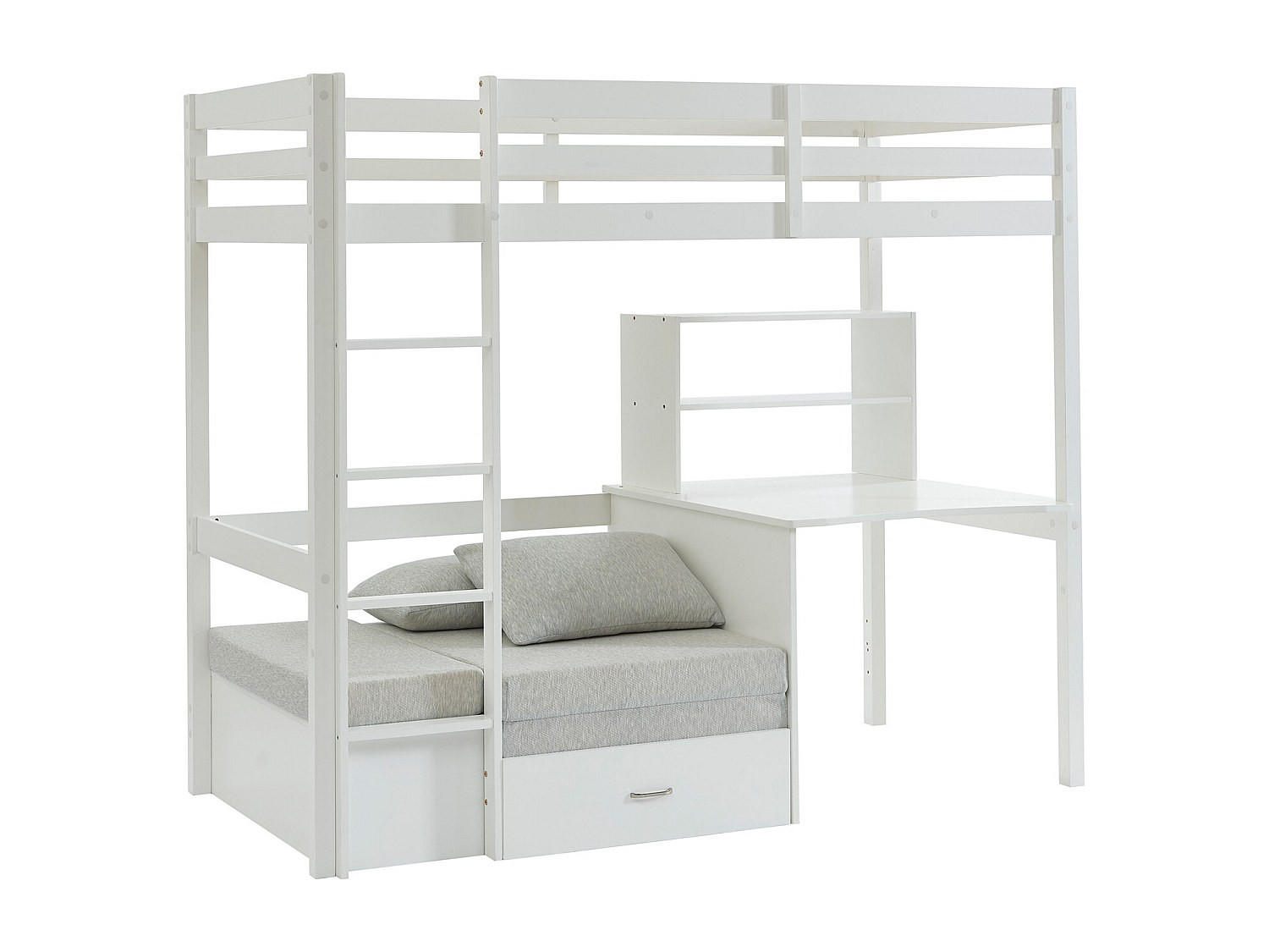 HOCHBETT - 1 -Sitzer - Kiefer - weiß - GOLIATH - Weiß, Holz (96.8/207.8cm) - Vente-Unique