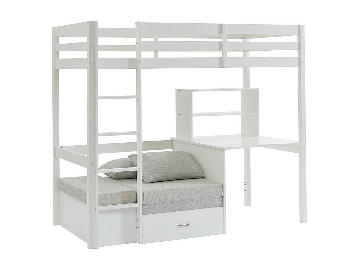 HOCHBETT - 1 -Sitzer - Kiefer - weiß - GOLIATH - Weiß, Holz (96.8/207.8cm) - Vente-Unique