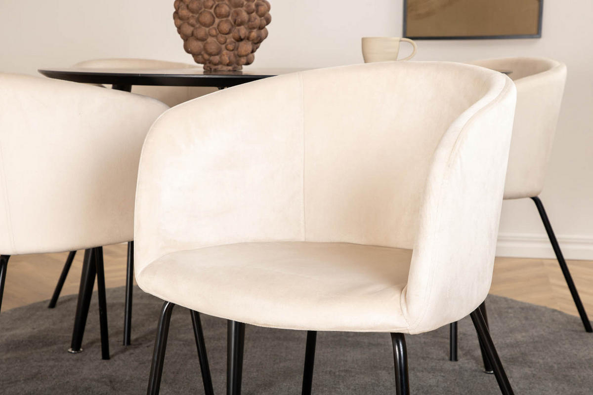 TISCHGRUPPE Beige - Beige, Holz/Textil (115/75/115cm) - ebuy24