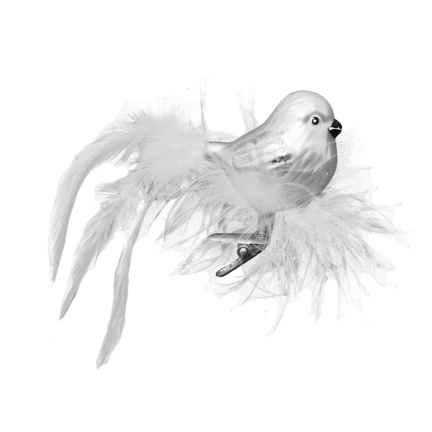Krebs Glas Lauscha Christbaumschmuck Silber 4x5x6 cm